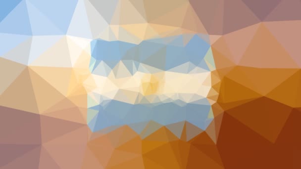 Σημαία Αργεντινής Iso Που Φαίνεται Παράξενο Tessellation Looping Κινούμενα Τρίγωνα — Αρχείο Βίντεο