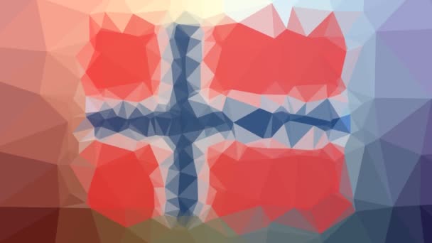 Svalbard Och Jan Mayenöarna Flagga Iso Visas Moderna Tessellerande Looping — Stockvideo