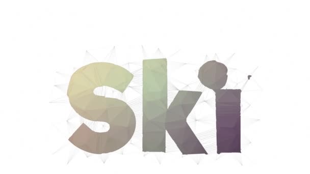 Ski Resort Szöveg Átalakítása Tessellating Looping Grid Text Morph — Stock videók