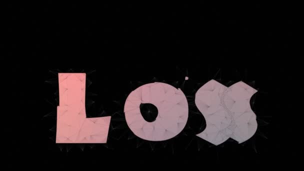 Förlustledare Text Warping Tessellated Looping Meshes Text Morph — Stockvideo