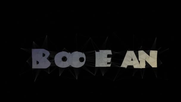 Algebra Booleana Testo Tessellazione Ordito Triangoli Looping Text Morph — Video Stock