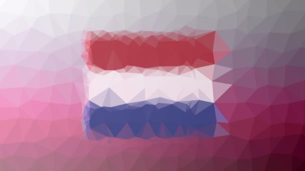 Bandeira Holanda Iso Aparecendo Interessantes Triângulos Móveis Loop Tesselados — Vídeo de Stock