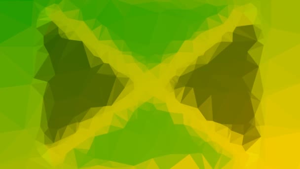Jamajka Vlajka Iso Rozpouštění Techno Tessellation Smyčka Pulzní Trojúhelníky — Stock video