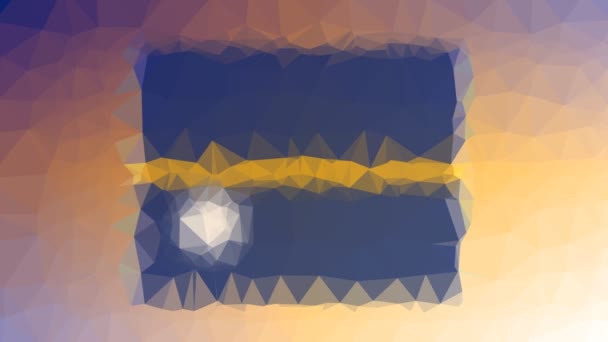 Nauru Flag Iso Appearing Weird Tessellated Looping Pulsing Triangles — стоковое видео
