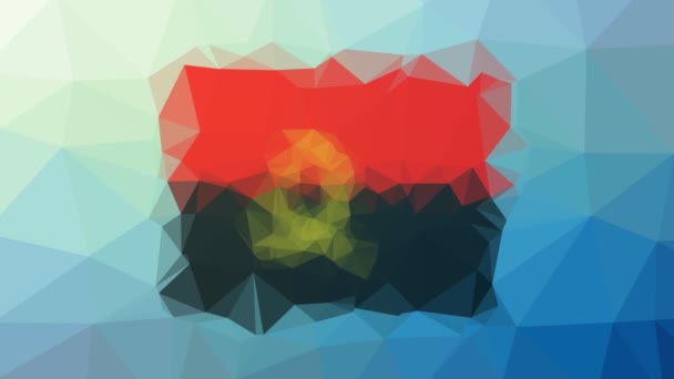 Angola Vlag Iso Oplossen Van Techno Tessellating Looping Geanimeerde Driehoeken — Stockvideo