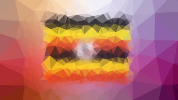 Uganda Flag Iso Являється Технологічно Тесельовані Циклені Анімовані Трикутники — стокове відео