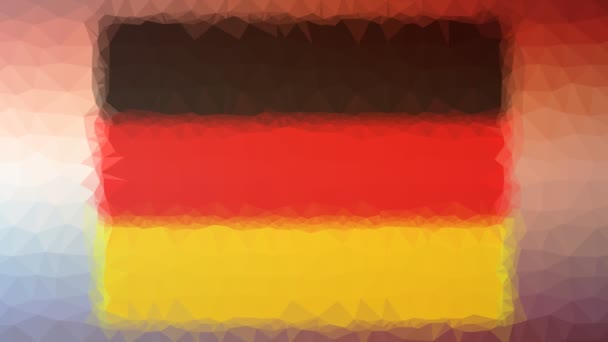 Německo Vlajka Iso Vyblednout Moderní Tessellating Smyčka Animované Trojúhelníky — Stock video
