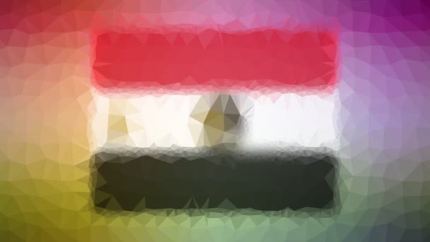 Egypt Flag Iso Rozpouštění Divné Tessellation Smyčka Animované Trojúhelníky — Stock video