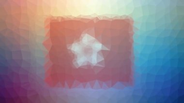 Hong Kong Flag ISO: Hong Kong sönük teknolojik tesselleştirme döngüsü animasyon çokgenleri