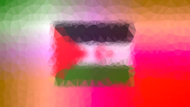 Western Sahara Flag Iso 多角形の動きをループさせるEhフェードテクノテッセレーション — ストック動画