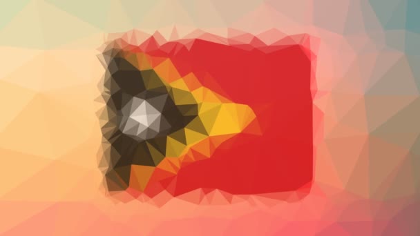 東チモール国旗Iso Tlが三角のパルスをループさせるテクノ テッセレーションを表示 — ストック動画