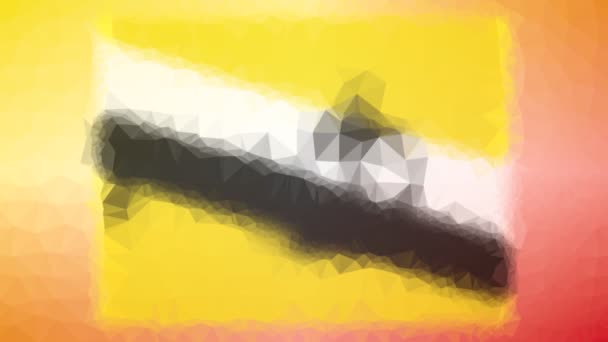 Brunej Darussalam Vlajka Iso Vyblednout Moderní Tessellation Smyčka Pulzující Polygony — Stock video