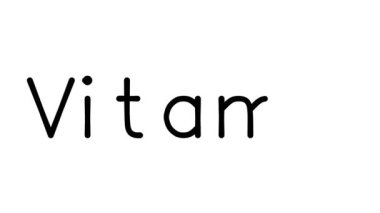 Çeşitli Sans-Serif Yazı Tipleri ve Ağırlıkları ile Vitamin El Yazısı Metni Canlandırması