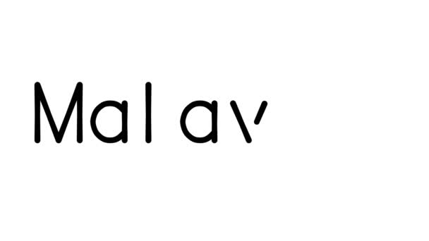 Malaysia Handwritten Text Animation Various Sans Serif Fonts Weights — Αρχείο Βίντεο