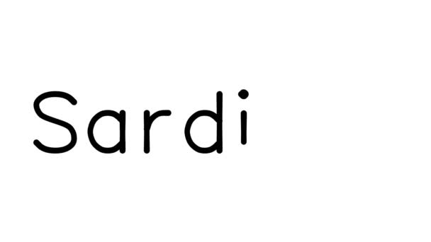 Sardinia Рукописна Текстова Анімація Різних Шрифтах Вагах — стокове відео