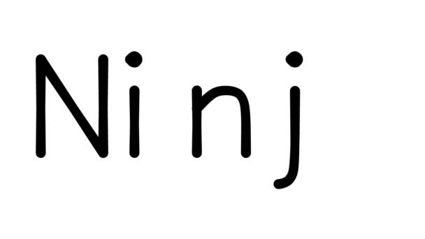 Ніндзя Ручна Текстова Анімація Різних Шрифтах Вагах Сан Серифа — стокове відео