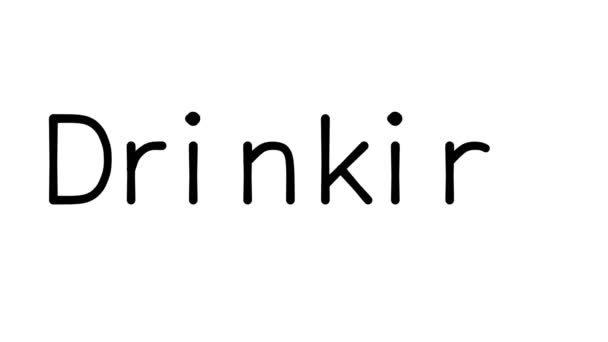 Drinken Handgeschreven Tekst Animatie Diverse Sans Serif Fonts Gewichten — Stockvideo