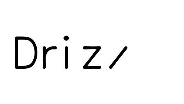 Drizzle Handskriven Text Animation Olika Sans Serif Teckensnitt Och Vikter — Stockvideo