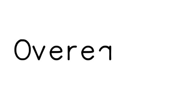 Overeating Kézzel Írott Szöveg Animáció Különböző Sans Serif Betűtípusok Súlyok — Stock videók