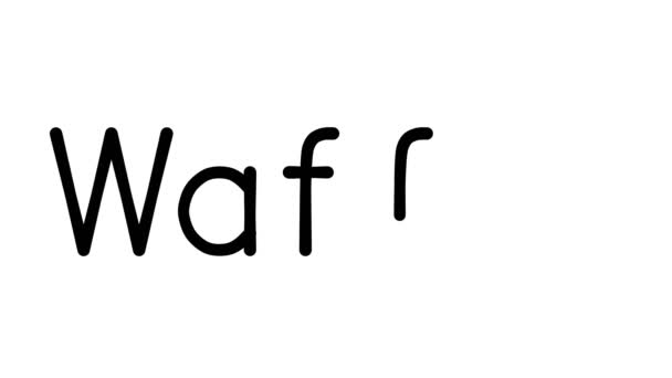 Waffle Animação Texto Manuscrito Várias Fontes Pesos Sans Serif — Vídeo de Stock
