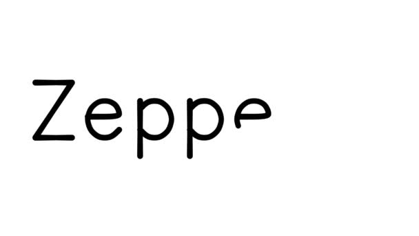 Odręczna Animacja Tekstowa Zeppelin Różnych Czcionkach Wagach Sans Serif — Wideo stockowe