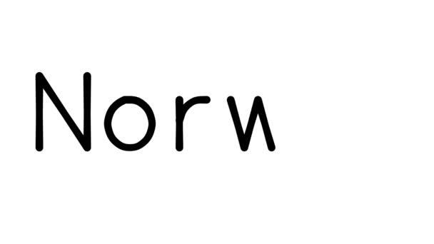 Norwegian Handwritten Text Animation Various Sans Serif Fonts Weights — стоковое видео