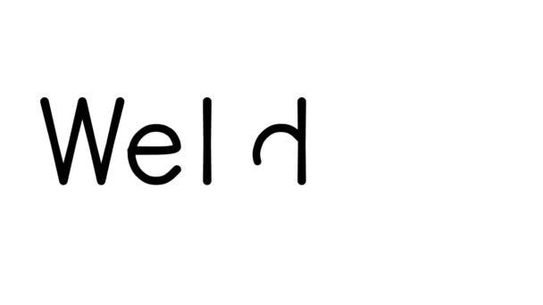 Laswerk Handgeschreven Tekst Animatie Diverse Sans Serif Fonts Gewichten — Stockvideo