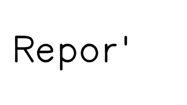 Reporter Handwritten Text Animation Various Sans Serif Fonts Weights — Stock Video