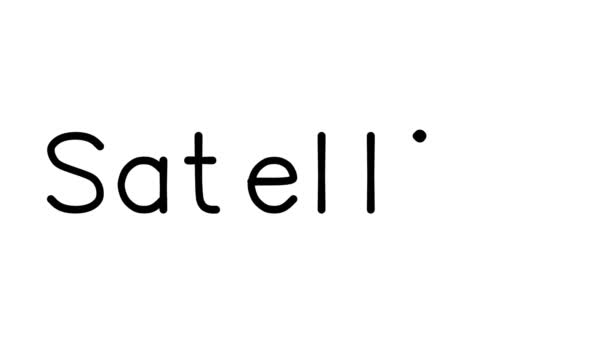 Satellite Handwritten Text Animation Various Sans Serif Fonts Weights — Stock Video