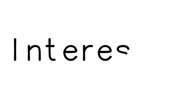 Interesserer Håndskrevet Tekst Animation Forskellige Sans Serif Skrifttyper Vægte – Stock-video