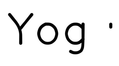Çeşitli Sans-Serif Yazı Tipleri ve Ağırlıkları ile Yoga El Yazısı Metni Canlandırması