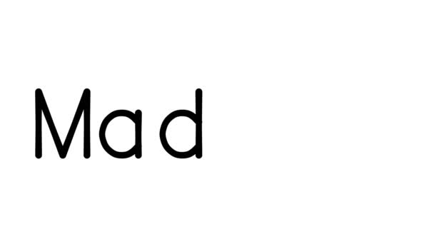 Madeira Kézírásos Szöveg Animáció Különböző Sans Serif Betűtípusok Súlyok — Stock videók