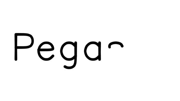 Pegasus Handgeschreven Tekst Animatie Diverse Sans Serif Fonts Gewichten — Stockvideo