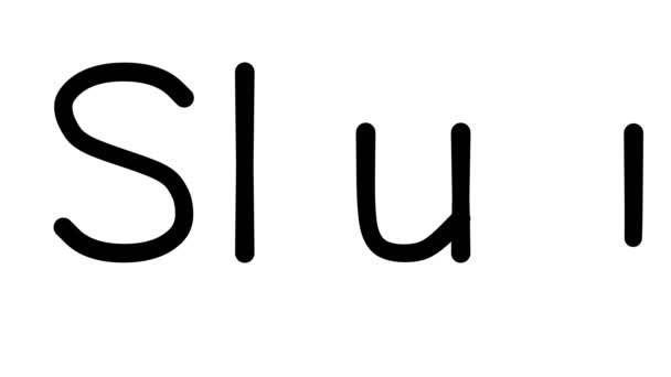 Slug Handgeschreven Tekst Animatie Diverse Sans Serif Fonts Gewichten — Stockvideo
