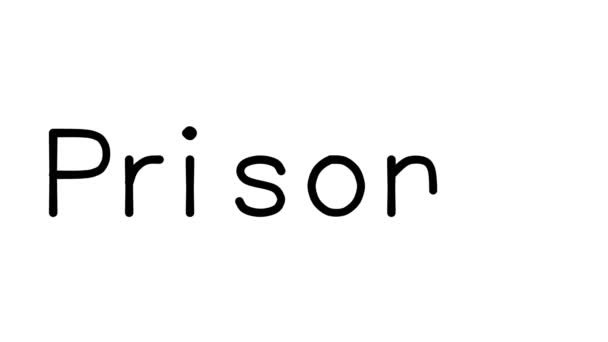 Odręczna Animacja Tekstowa Więźnia Różnych Czcionkach Wagach Sans Serif — Wideo stockowe