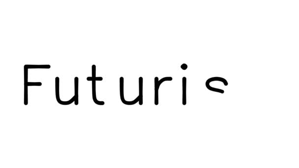 Futurism Handwritten Text Animation Various Sans Serif Fonts Weights — Stock Video