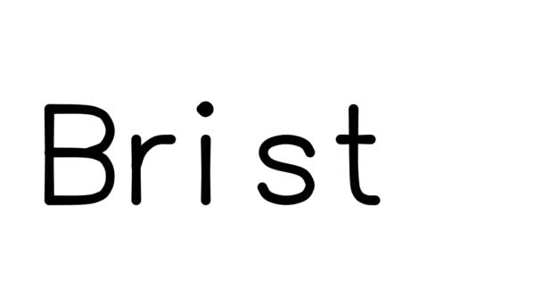 Bristol Handskriven Text Animation Olika Sans Serif Teckensnitt Och Vikter — Stockvideo