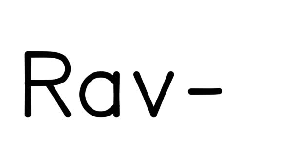 Animação Texto Manuscrito Raven Várias Fontes Pesos Sans Serif — Vídeo de Stock