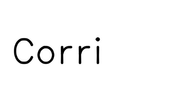 Corridor Handwritten Text Animation Various Sans Serif Fonts Weights — Stock Video