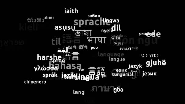 Language Translated Worldwide Languages Endless Looping Zoom Wordcloud Mask — Stock video