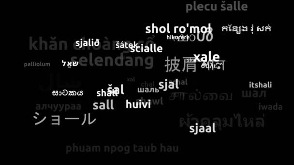 Chal Traducido Idiomas Mundiales Endless Looping Ampliación Máscara Wordcloud — Vídeo de stock