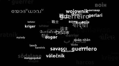 Savaşçı 57. Dünya Dilinde Çevrildi Sonsuz Döngüsüz 3d Büyüyen Kelimeler Bulutu Maskesi