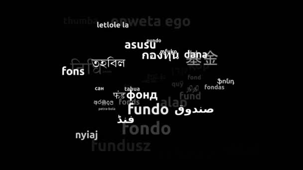 Fonds Übersetzt Weltsprachen Endlosschleife Zoomen Wordcloud Maske — Stockvideo