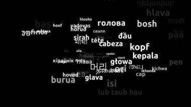 Kafa Çevirisi 72. Dünya çapında Diller Sonsuz Döngüleme 3d Büyütme Kelime Bulutu Maskesi