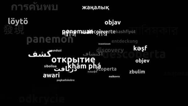 Discovery Translated Worldwide Languages Endless Looping Zooming Wordcloud Mask — Stock Video