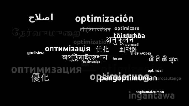 Optimalisatie Vertaald Wereldwijd Talen Endless Looping Zooming Wordcloud Mask — Stockvideo