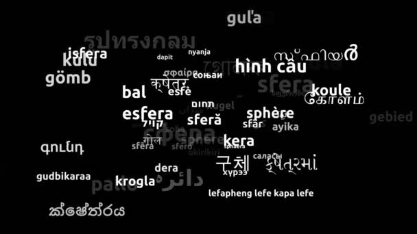 Sphere Oversat Worldwide Languages Endless Looping Zooming Wordcloud Mask – Stock-video