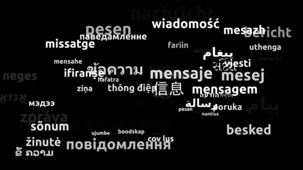 Bericht Vertaald Wereldwijde Talen Endless Looping Zooming Wordcloud Mask — Stockvideo