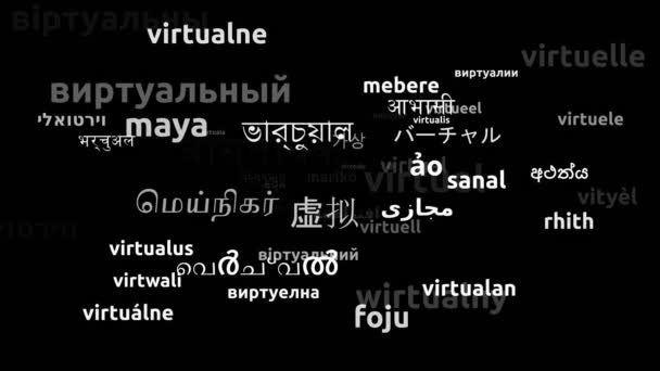 Virtual Translated Worldwide Sprog Endless Looping Zooming Wordcloud Mask – Stock-video