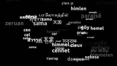 Cennet 69 'a Çevrildi Dünya çapında Diller Sonsuz Döngüleme 3d Büyüyen Kelimeler Bulutu